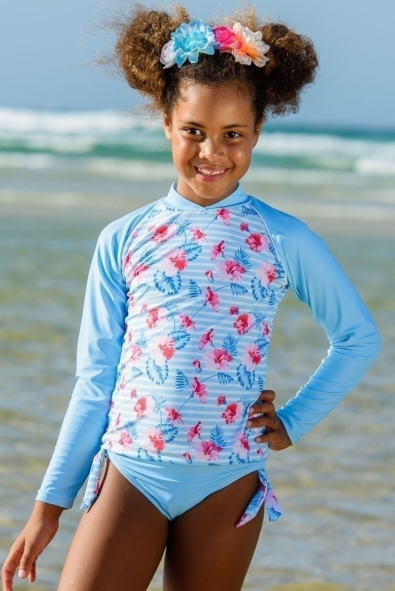 Sunset Girl Rash Guard One Piece Swimsuit | eduaspirant.com