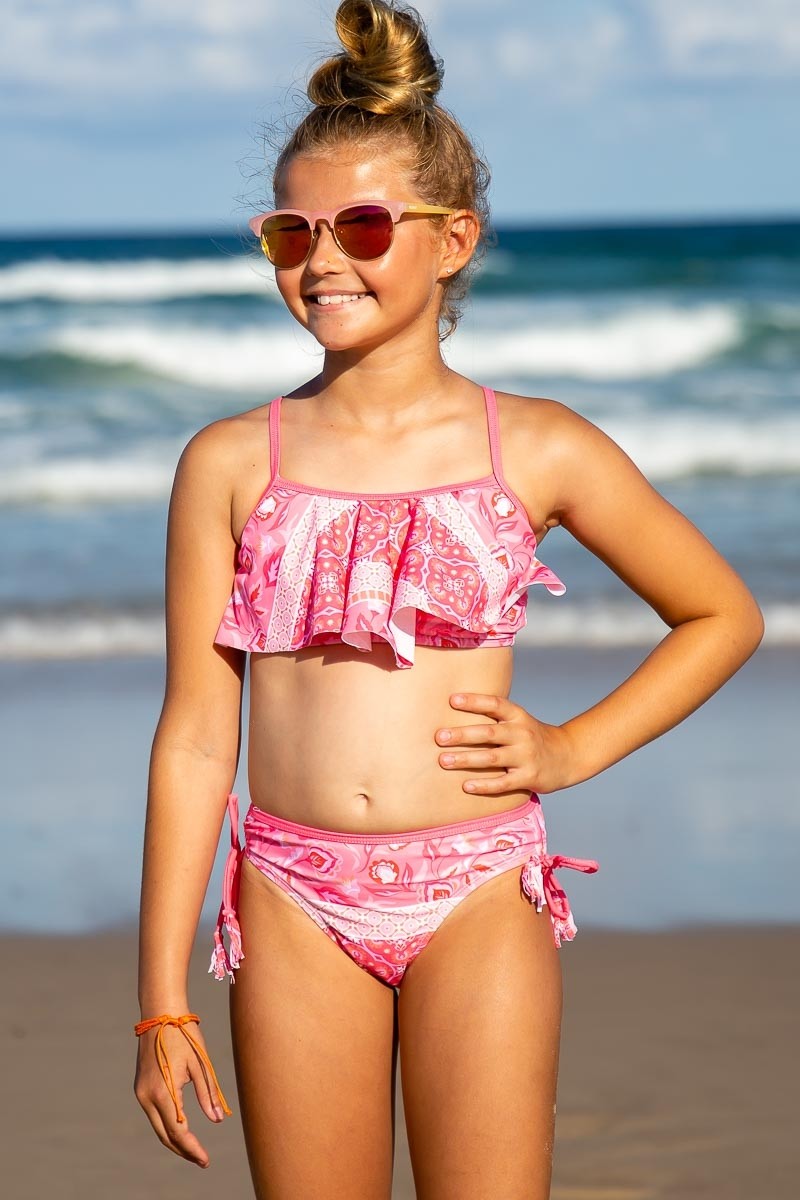 Girls Swing Top Bikini Set with Tassels