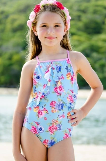 Girls One Piece Suit with Racer Back